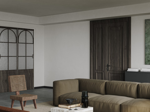 Modern living room dining room 3D Model