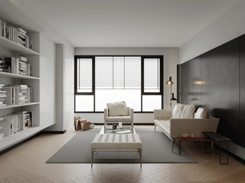 Modernes Wohnzimmer 3D Modell