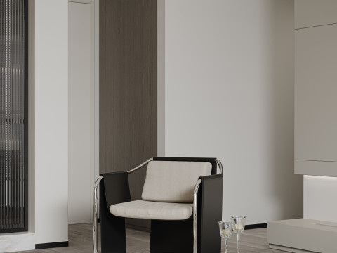 Modern living room dining room 3D Modell