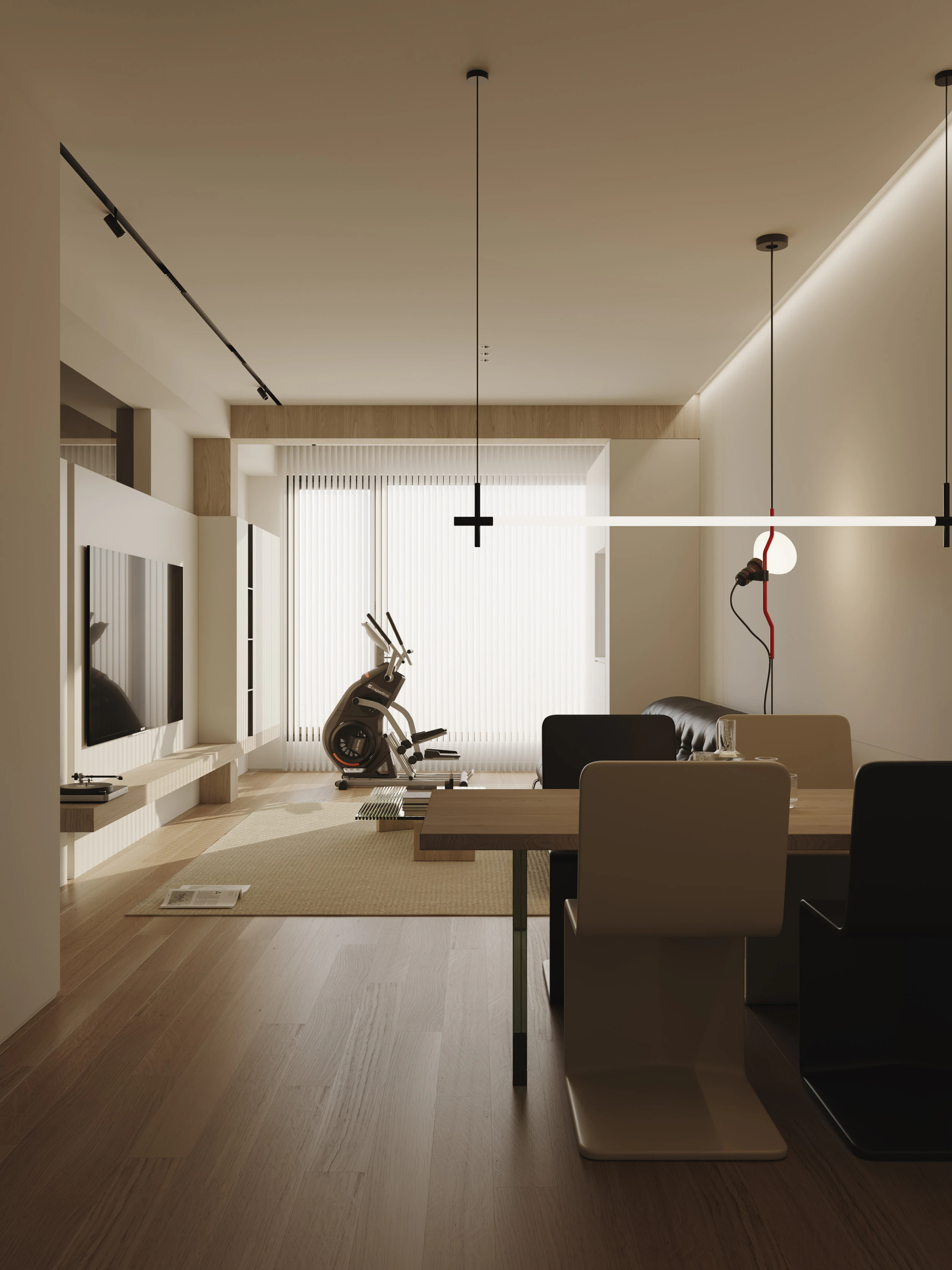 Modern living room dining room 3D Model .c4d .max .obj .3ds .fbx .stl .blend 