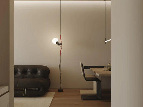 Modern living room dining room 3D Model