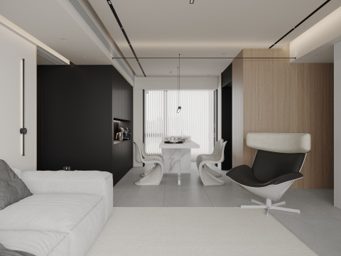 Modern living room dining room 3D Model