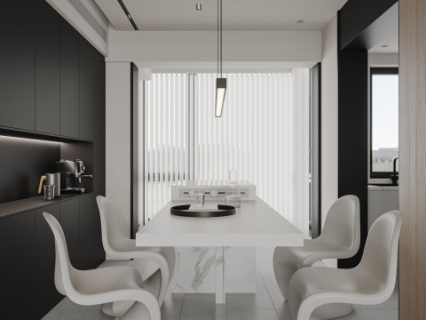 Modern living room dining room 3D Model