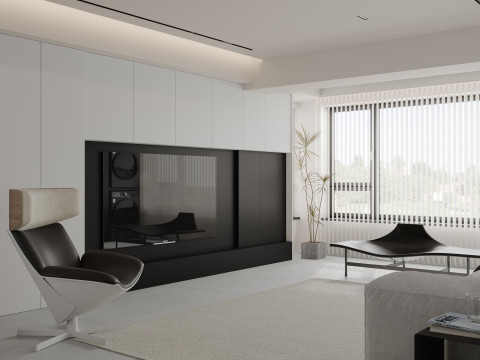 Modern living room dining room 3D Model