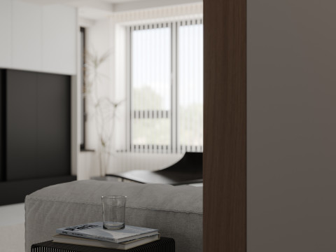 Modern living room dining room 3D Model