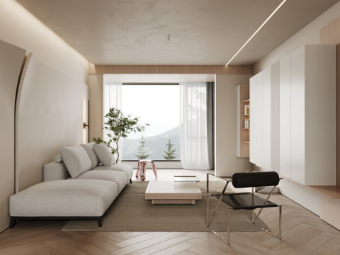 Modern living room dining room 3D 모델