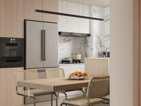 Modern living room dining room 3D मॉडल