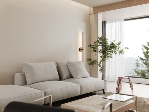 Modern living room dining room 3D मॉडल