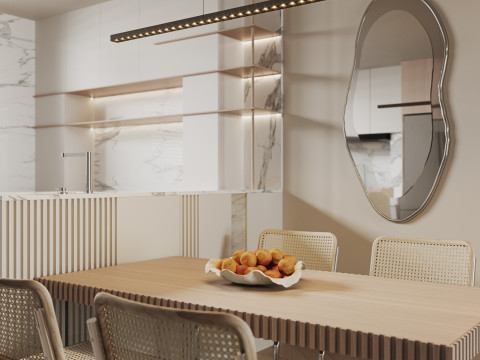 Modern living room dining room 3D मॉडल