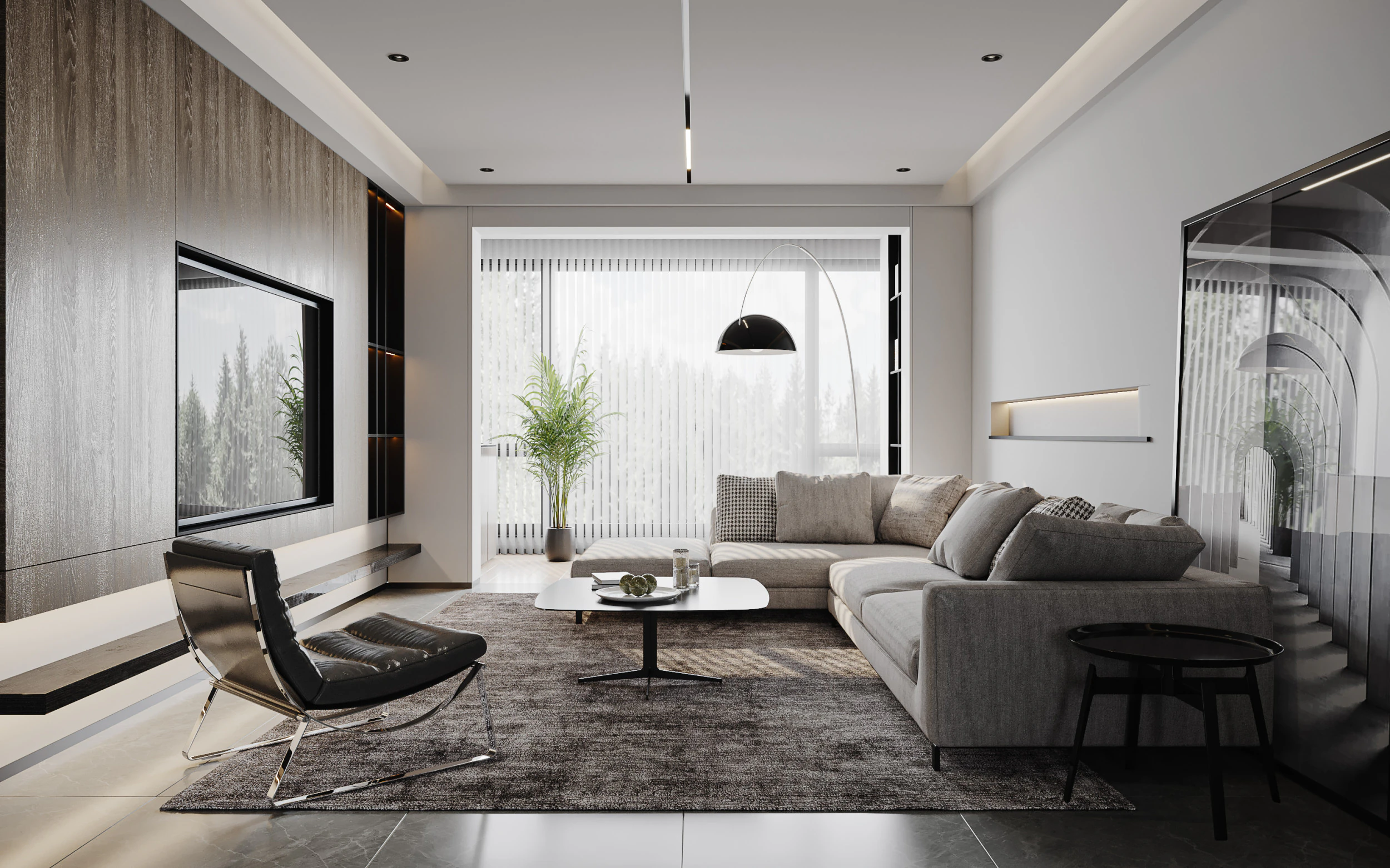 Modern living room 3D Model .c4d .max .obj .3ds .fbx .stl .blend 