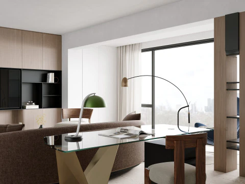 Modern living room dining room 3D Model