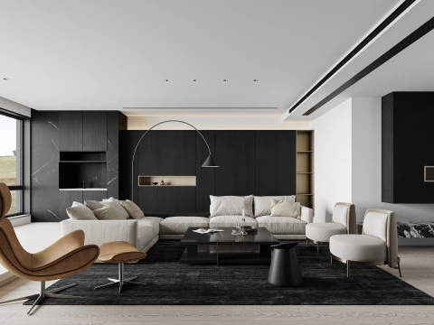 Modern oturma odası 3D Model