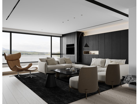 Modern living room 3D Modell