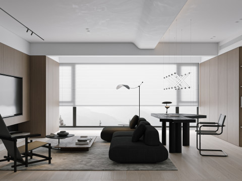 Modern living room dining room 3Dモデル
