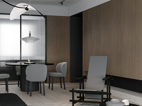 Modern living room dining room 3Dモデル
