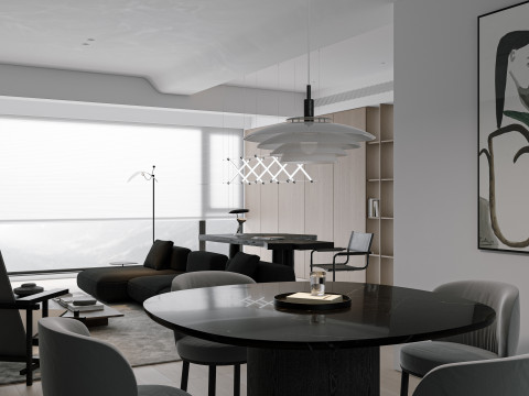 Modern living room dining room 3Dモデル