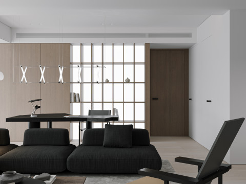 Modern living room dining room 3Dモデル