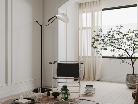 Modern living room dining room kitchen 3D Model