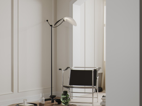 Modern living room dining room kitchen 3D Model