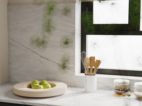 Modern living room dining room kitchen 3D Model