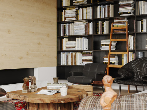Scandinavian style living room 3D 模型