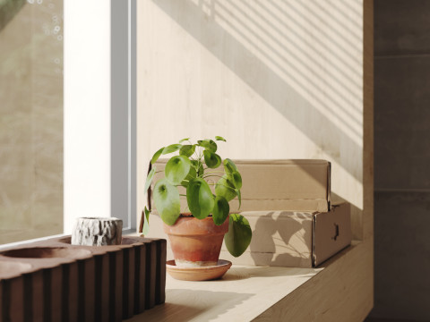 Scandinavian style living room 3D 模型