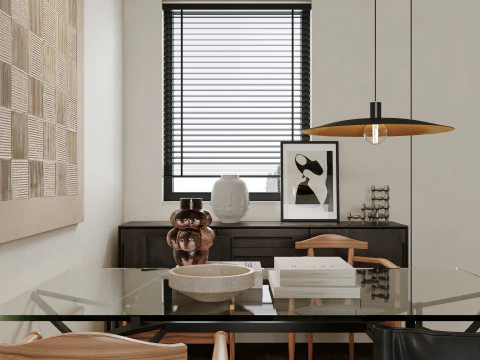 Modern living room dining room 3D Model