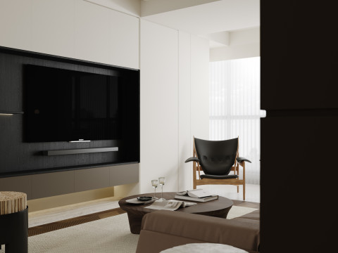 Modern living room dining room Modello 3D