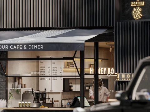 Restoran kafe i&ccedil; 1 3D Model