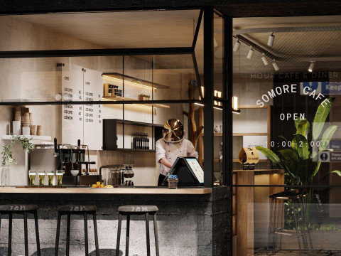 Restaurant cafe interior 1 3D 모델