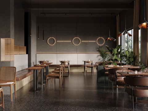 Restaurant cafe interior 2 3D 모델