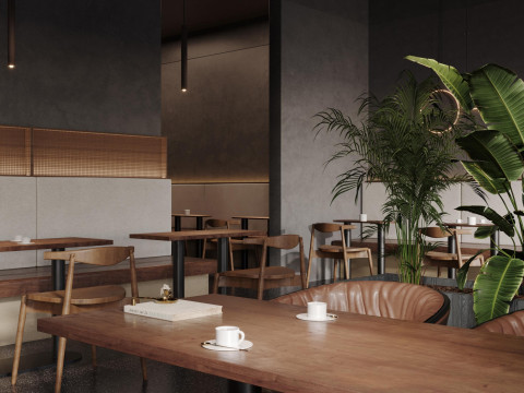Restaurant cafe interior 2 3D 모델