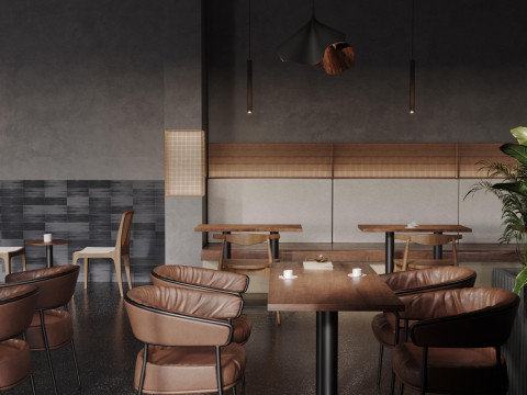 Restaurant cafe interior 2 3D 모델