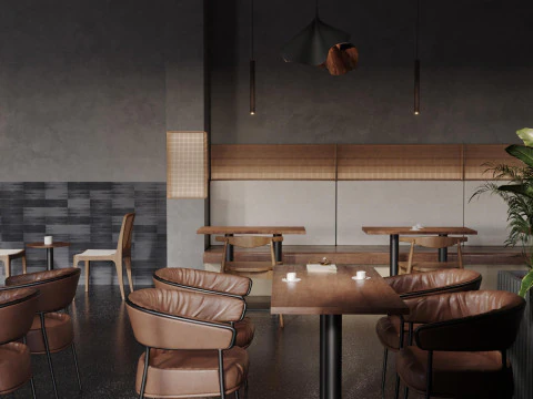 Restaurant cafe interior 2 3D Model