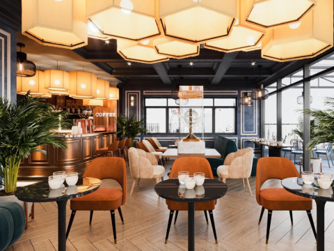 Restaurant cafe interior 3 3D 모델