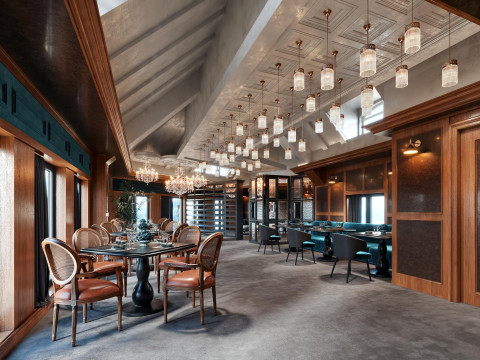 Restaurant cafe interior 4 3D 모델