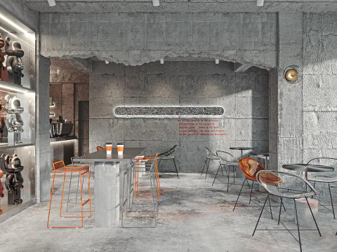 餐厅咖啡厅内部5 3D 模型