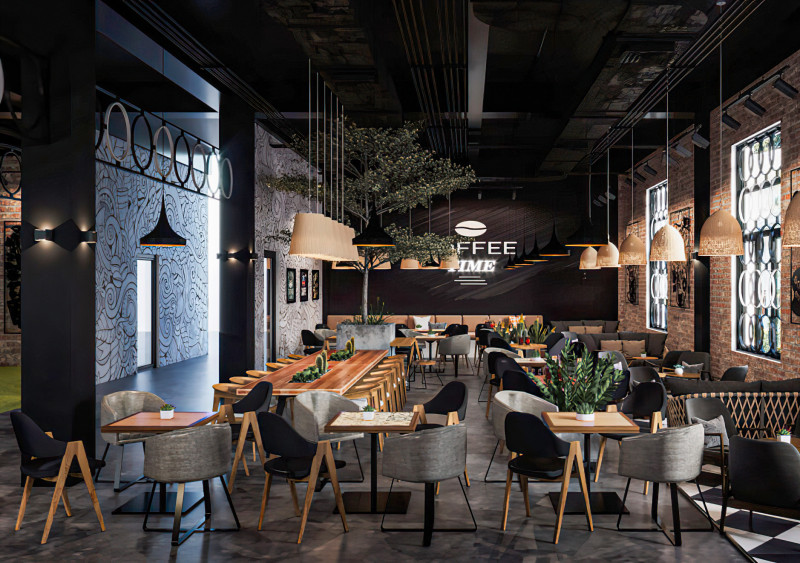 Restaurant cafe interior 7 3D Модель .c4d .max .obj .3ds .fbx .stl .blend 