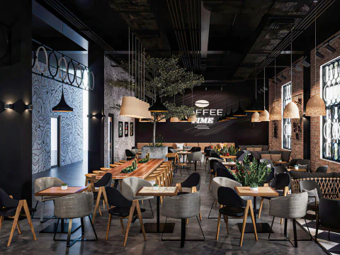 Restoran kafe i&ccedil; 7 3D Model