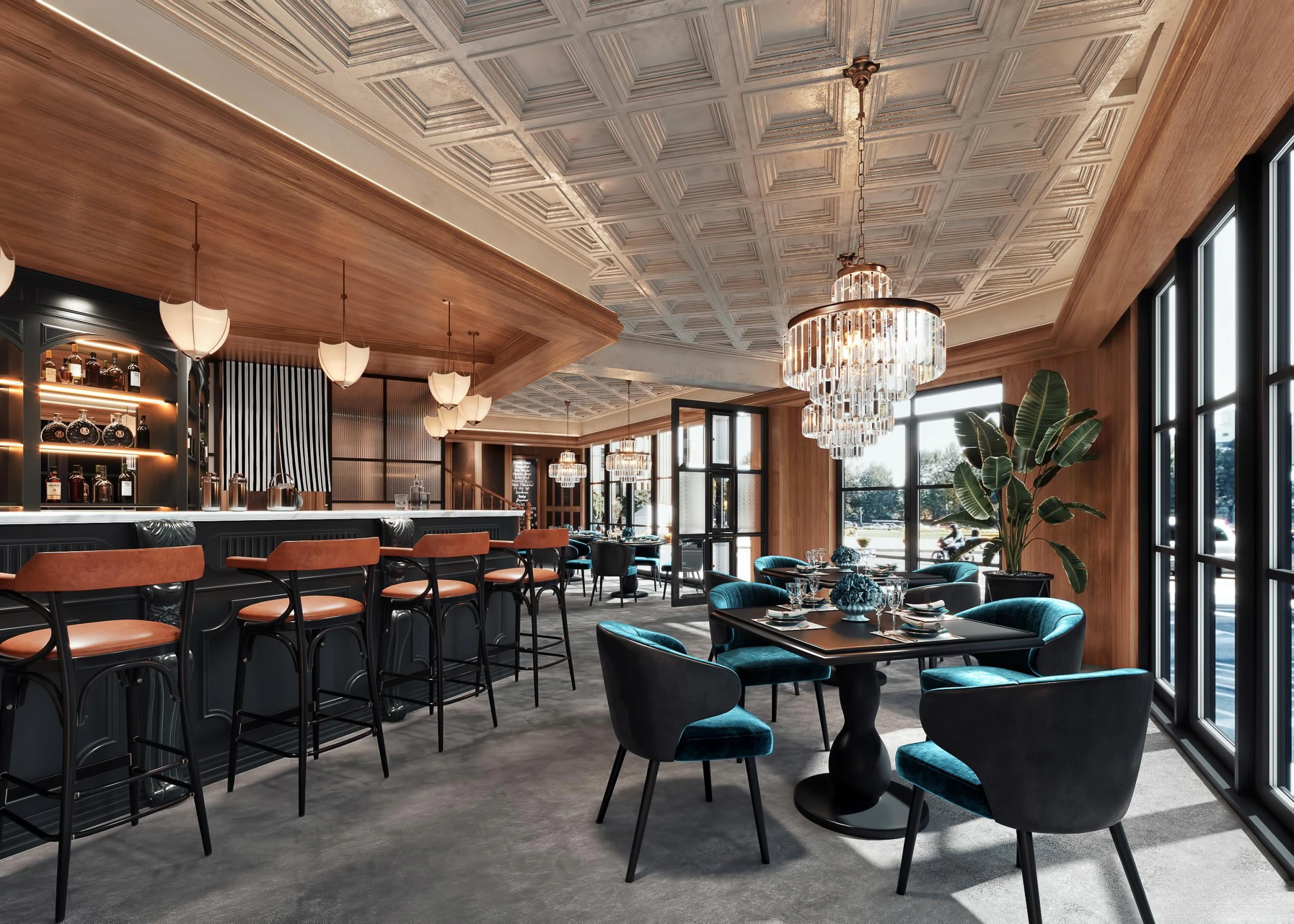 Restaurant cafe interior 8 3D Model .c4d .max .obj .3ds .fbx .stl .blend 