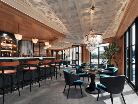 Restaurant cafe interior 8 3D Модель