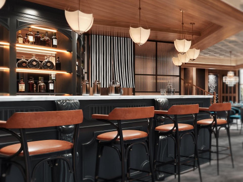 Restaurant cafe interior 8 3D 모델