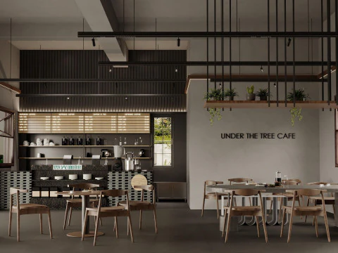 餐厅咖啡厅内部 14 3D 模型