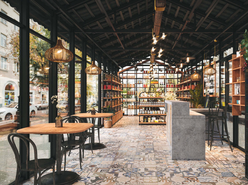 Restaurant cafe interior 15 3D 모델 .c4d .max .obj .3ds .fbx .stl .blend 