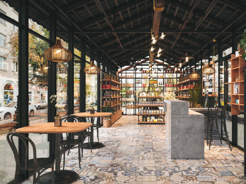 Restaurant cafe interior 15 3D 모델