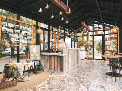 Restaurant cafe interior 15 3D 모델