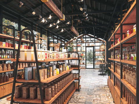 Restaurant cafe interior 15 3D 모델