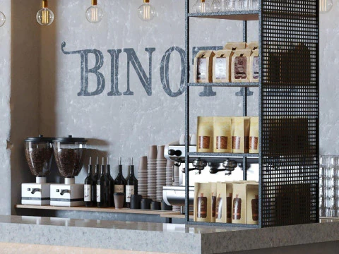 Coffee shop interior 18 3D Model