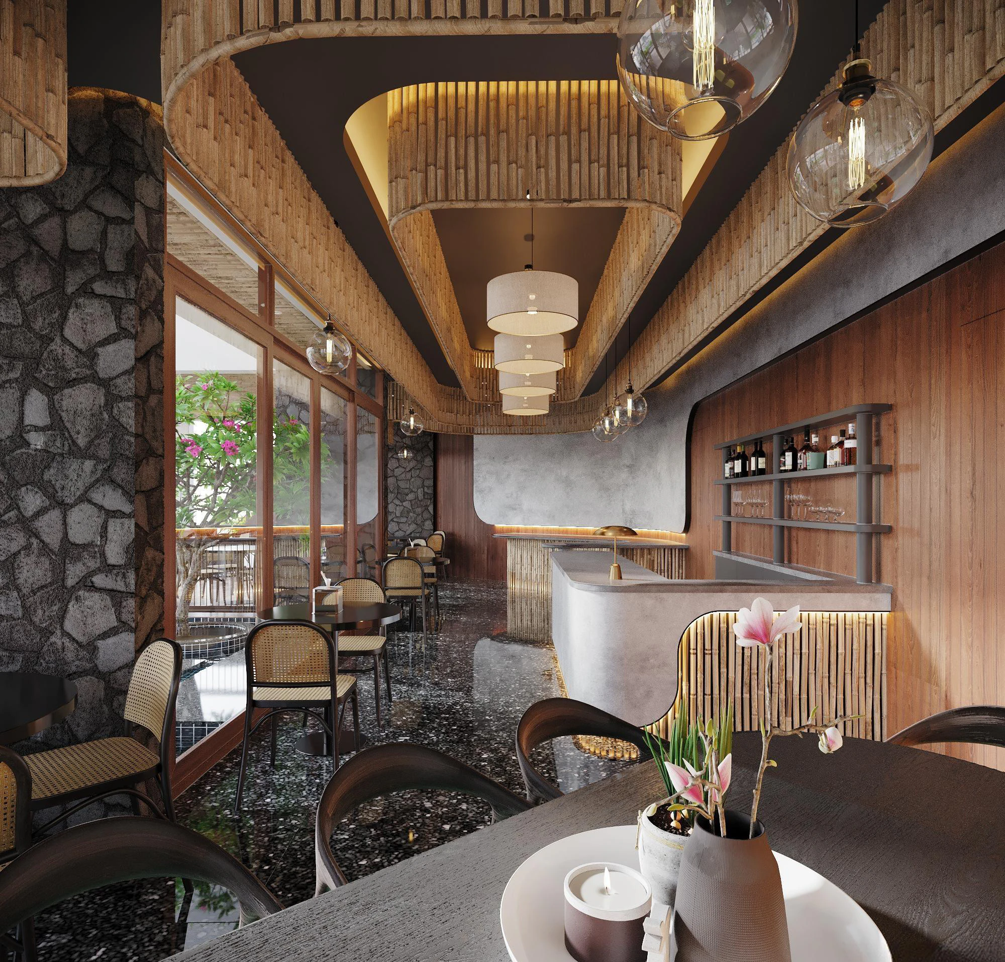 Restaurant cafe interior 21 3D Model .c4d .max .obj .3ds .fbx .stl .blend 