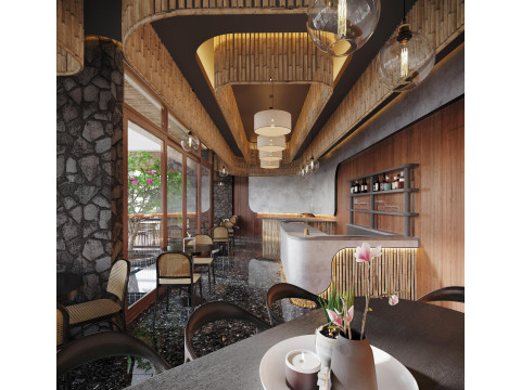 Restaurant cafe interior 21 3D 모델